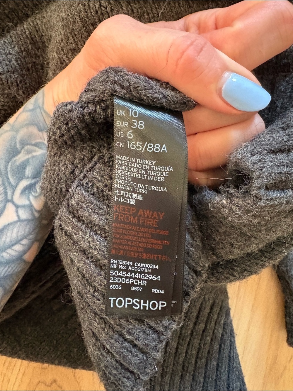 Charcoal Gray Turtleneck Sweater Dress - Picture 4 of 5